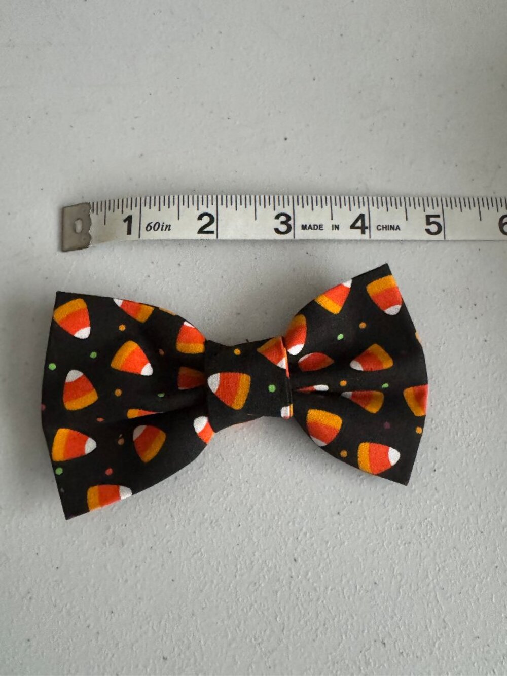 Medium Fall Candy Corn Dog Bowtie - HANDMADE